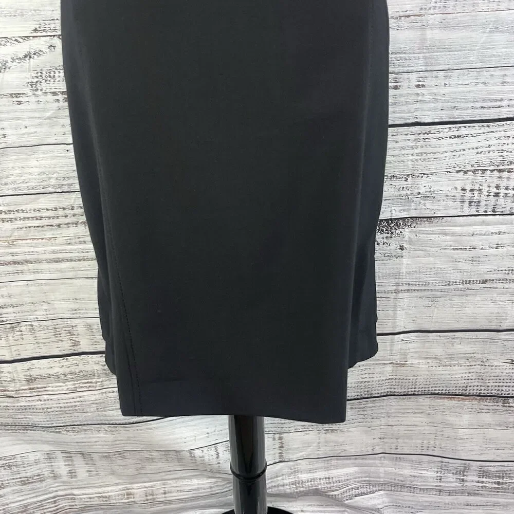 Express Design Studio Skirt sz 8 Classic Black Straight Knee Flared Back Career